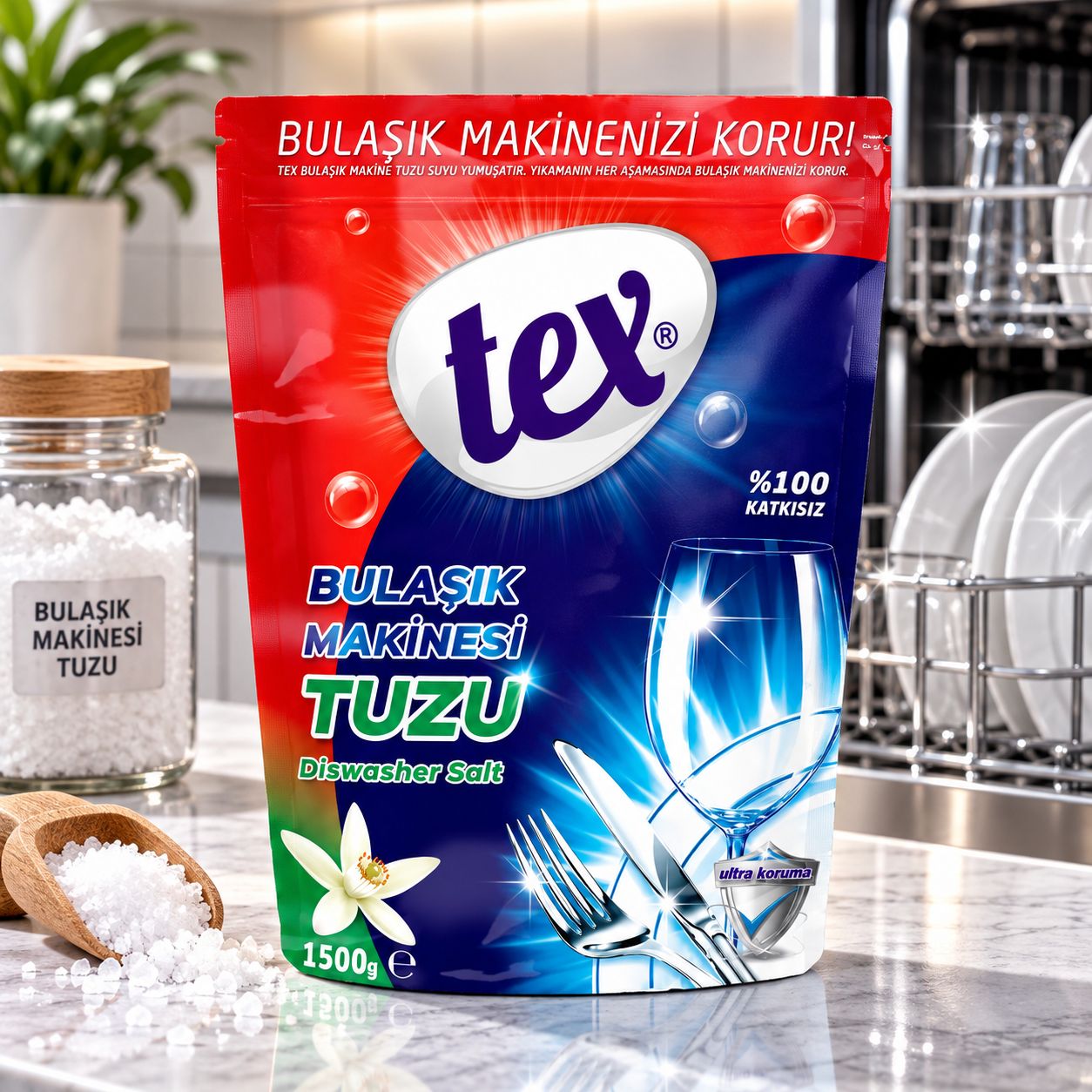 Tex Bulaşık Makina Tuzu 1500 Gr 12 Adet