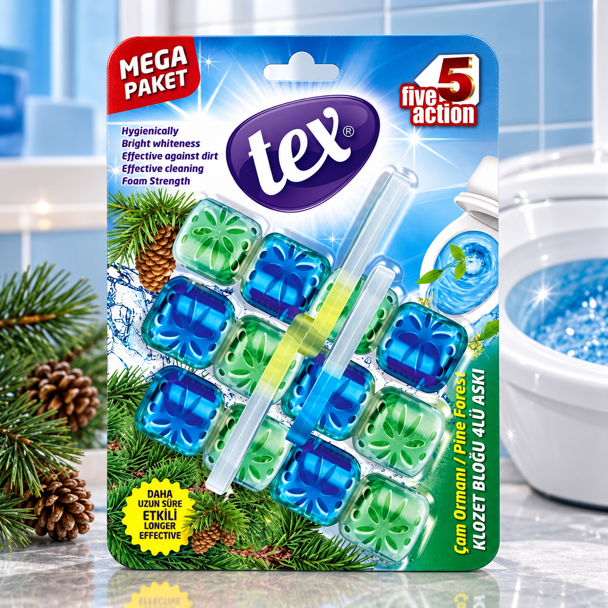 Tex Wc Klozet Bloğu Mega (Çam Ormanı) 3*50 Gr 12 Adet