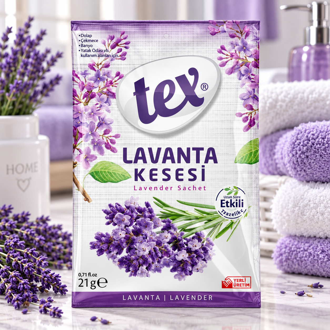 Tex Dolap ve Çekmece Kokusu Lavanta Kes. 21 Gr 24 Adet