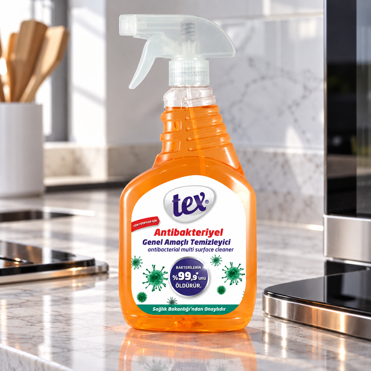 Tex Antibakteriyel Genel Amaçlı Temizleyici Turuncu 750 Ml 12 Adet