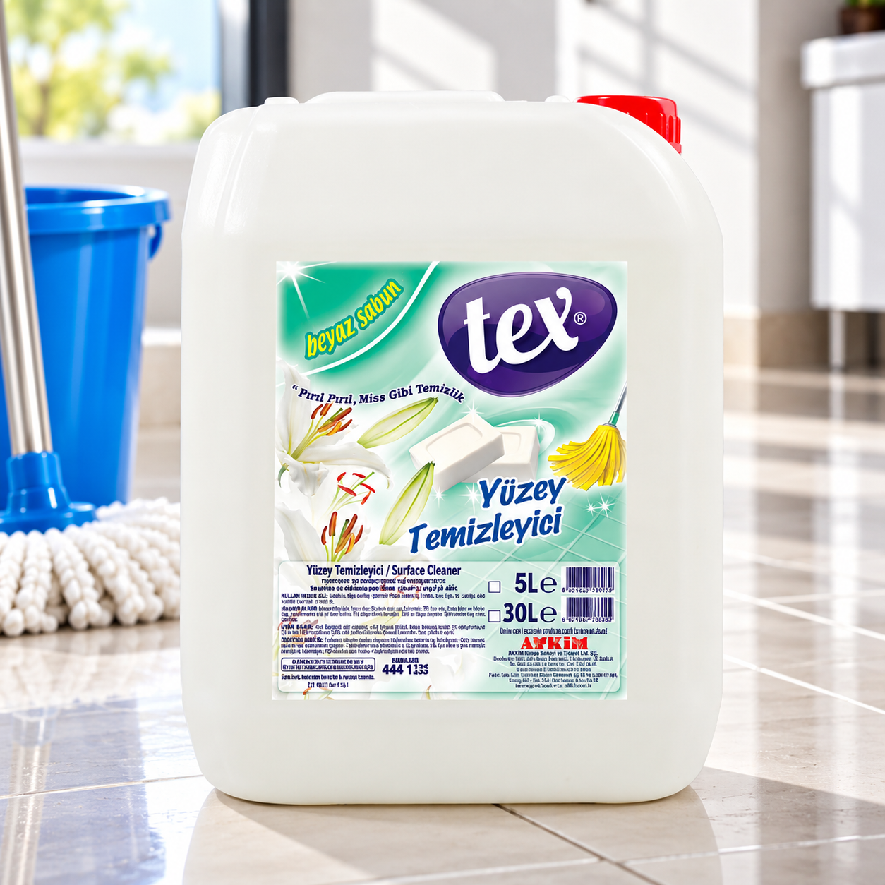 Tex Beyaz Sabun Kokulu Yüzey Temizleyici 5 Kg 4 Adet