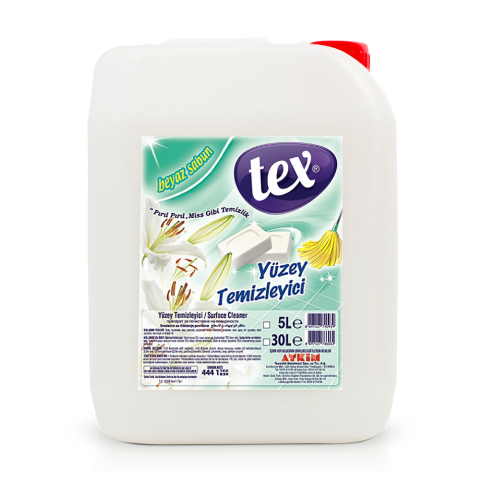 Tex Beyaz Sabun Kokulu Yüzey Temizleyici 5 Kg 4 Adet