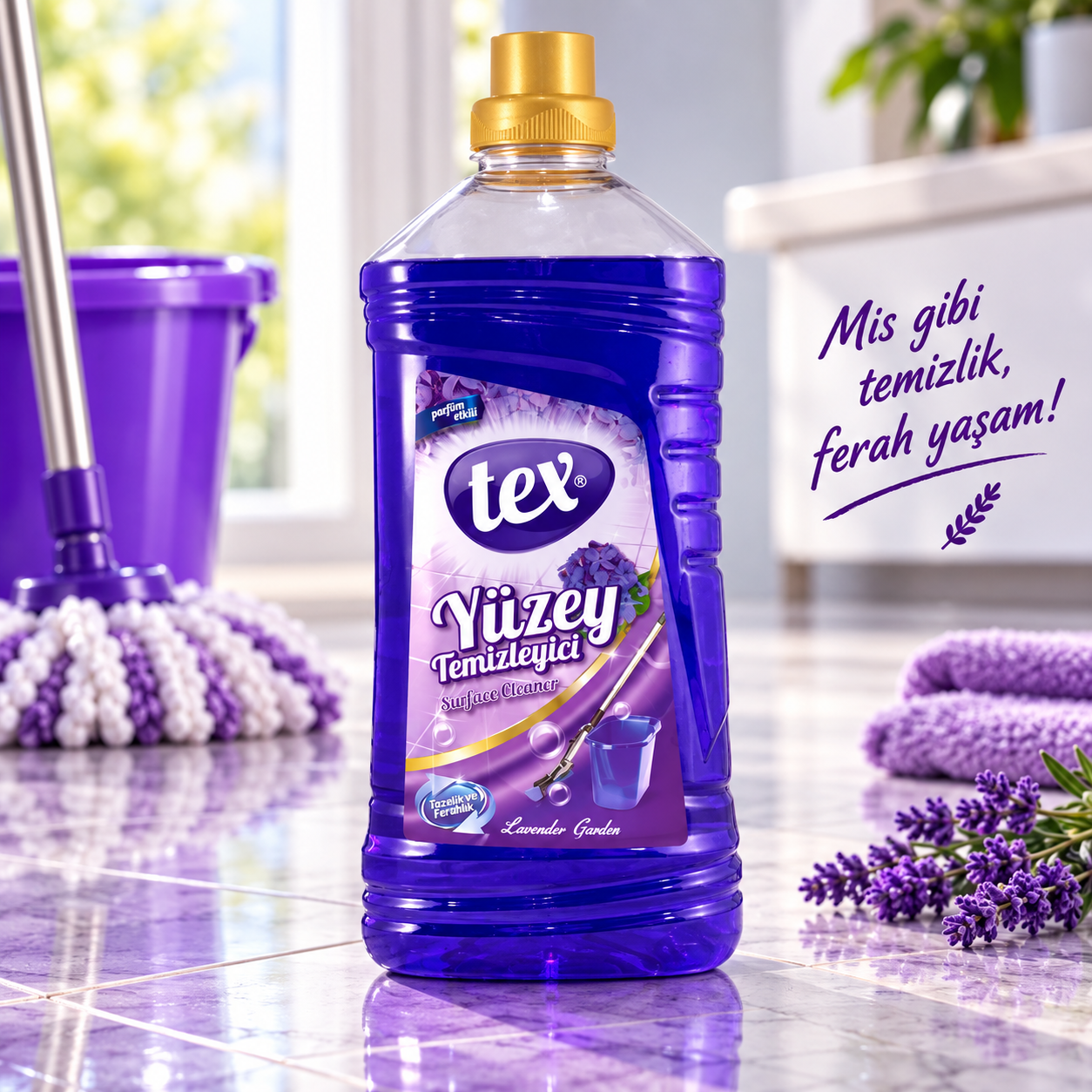 Tex Fresh Genel Yüzey Temizleyici (Mor) 2.5Kg 6 Adet