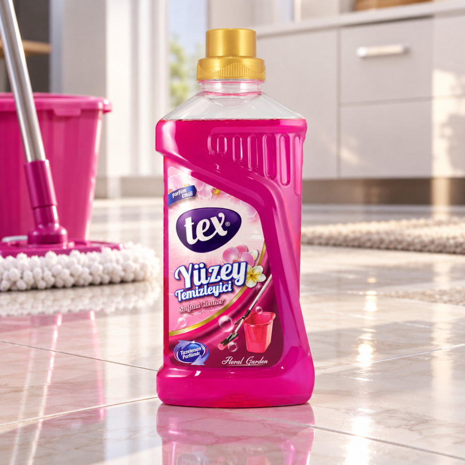 Tex Genel Yüzey Temizleyici Floral (Pembe) 1 Kg 12 Adet