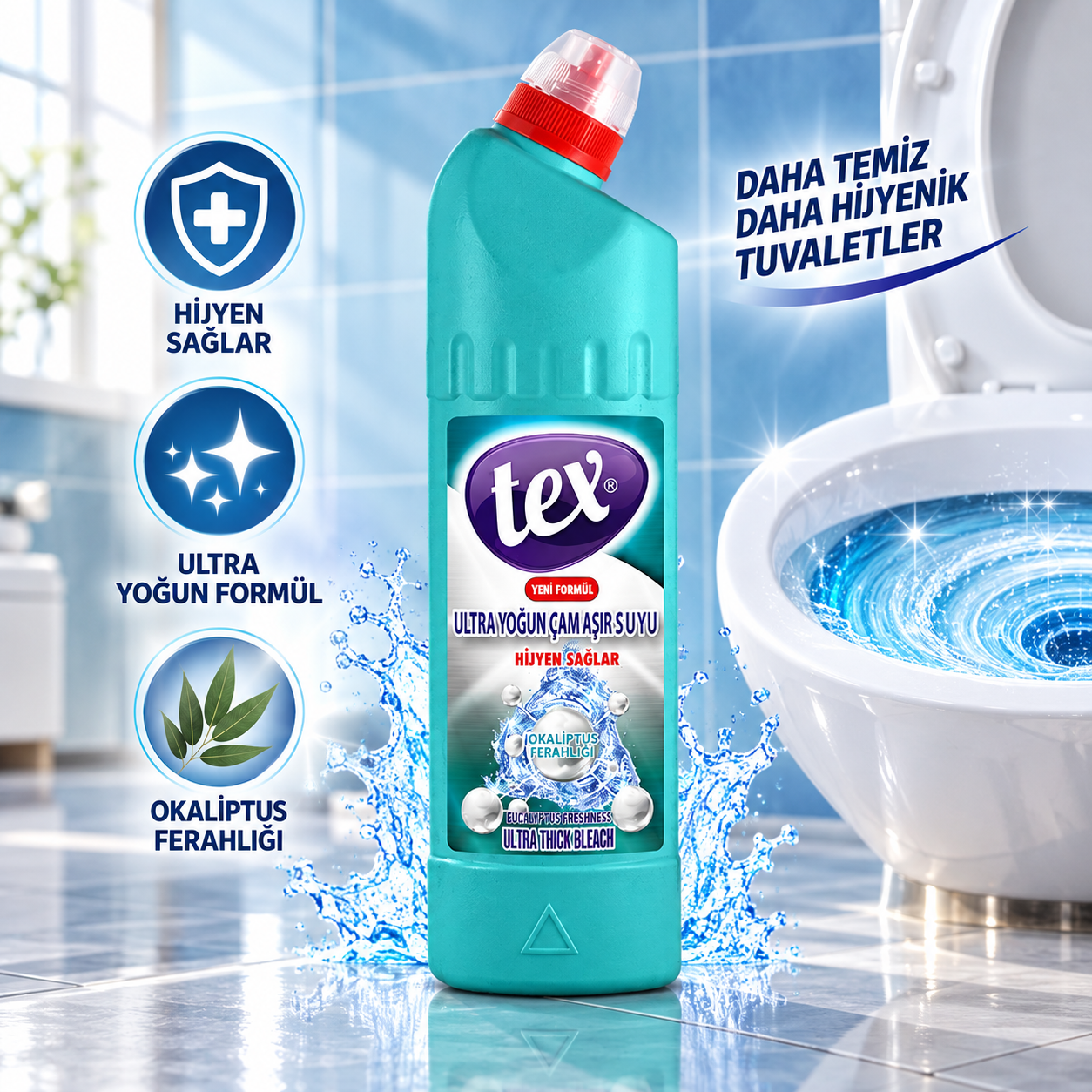 Tex Ultra Çamaşır Suyu Okaliptus 750 Gr 18 Adet