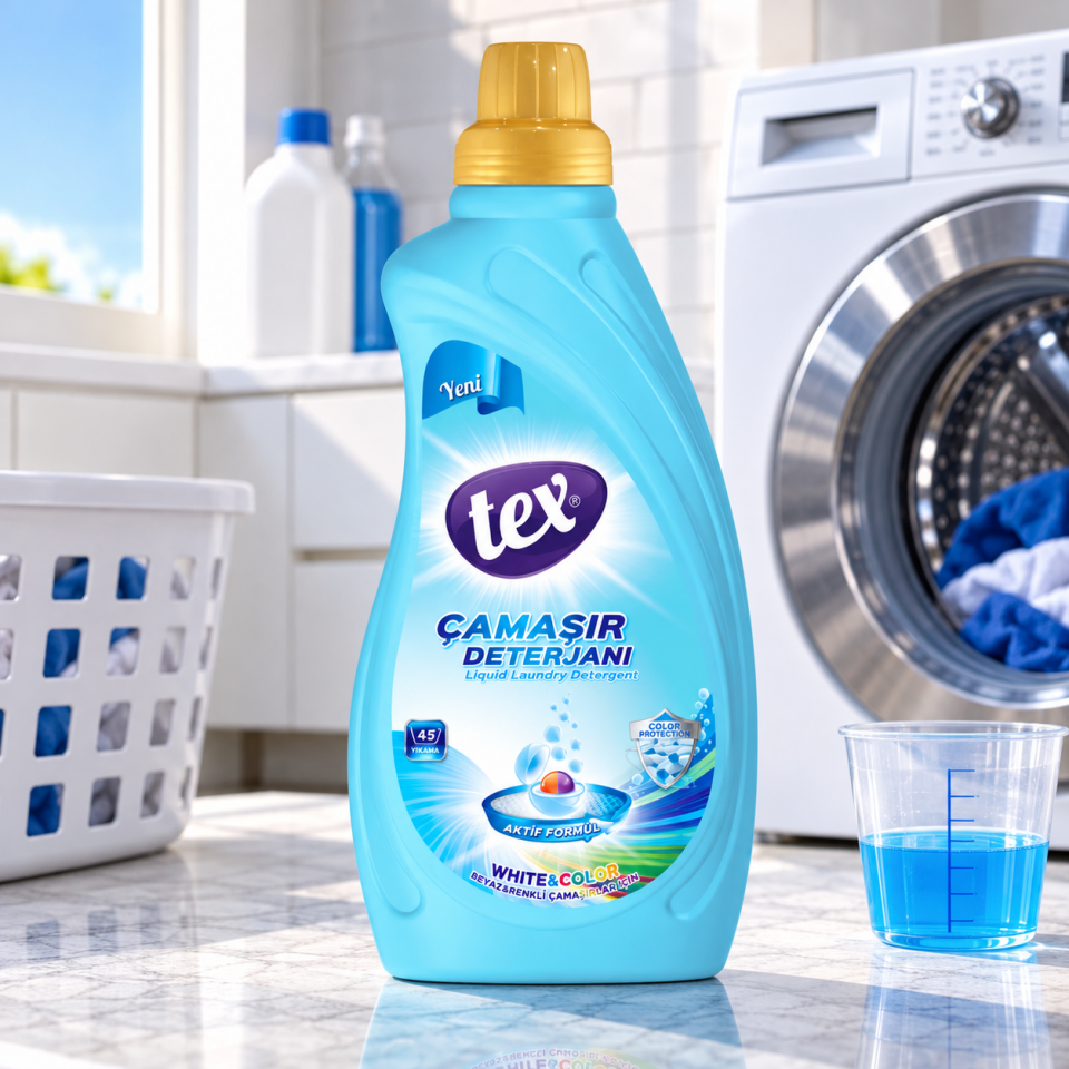 Tex Sıvı Çamaşır Deterjanı Whıte & Color 1 Kg 12 Adet