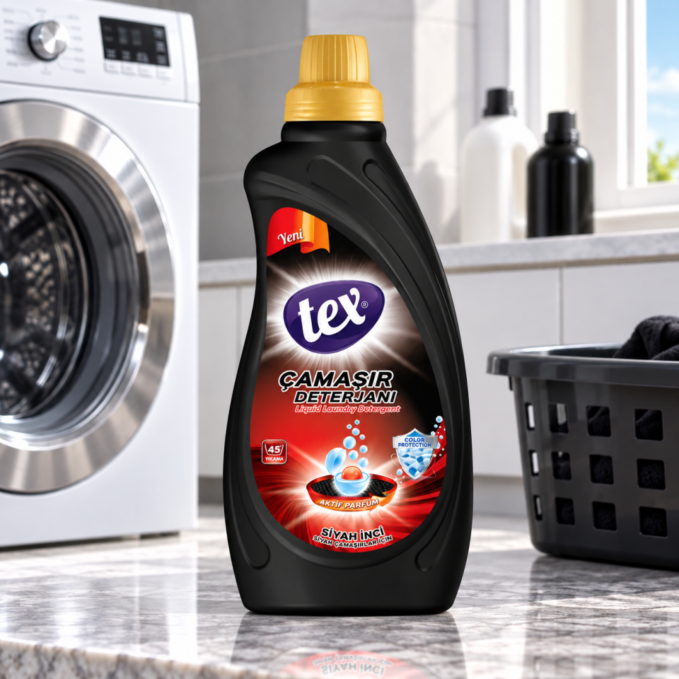 Tex Sıvı Çamaşır Deterjanı Siyah İnci 1 Kg 12 Adet