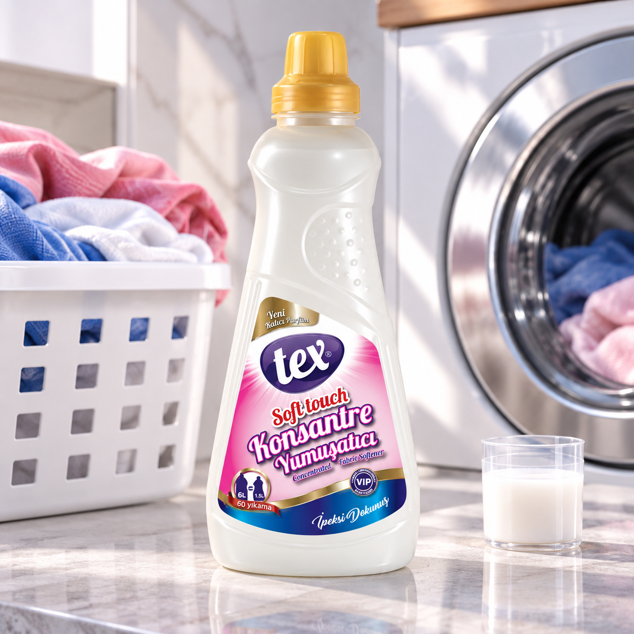 Tex Çamaşır Yumuşatıcısı Konsantre Beyaz 1.25 Kg 8 Adet
