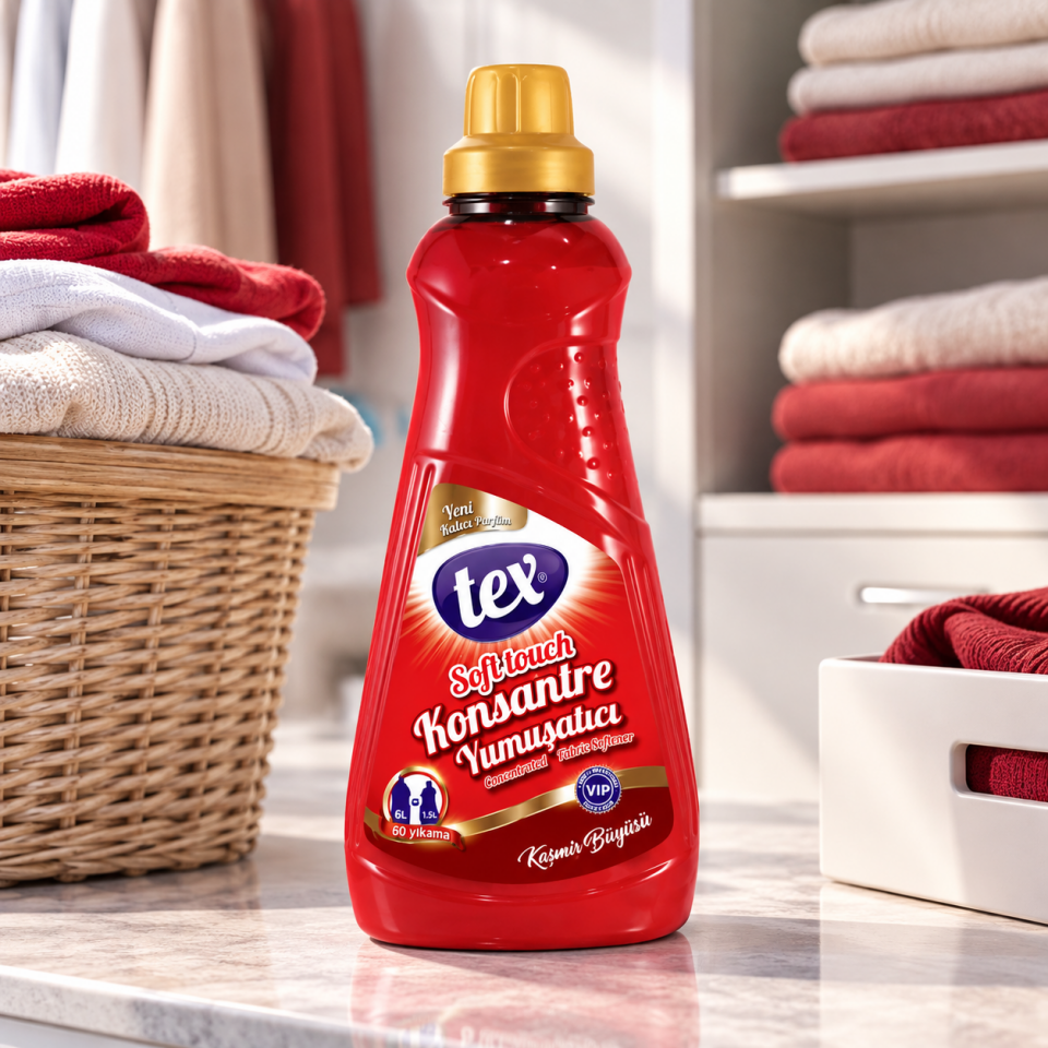 Tex Çamaşır Yumuşatıcısı Konsantre Kırmızı 1.25 Kg 8 Adet