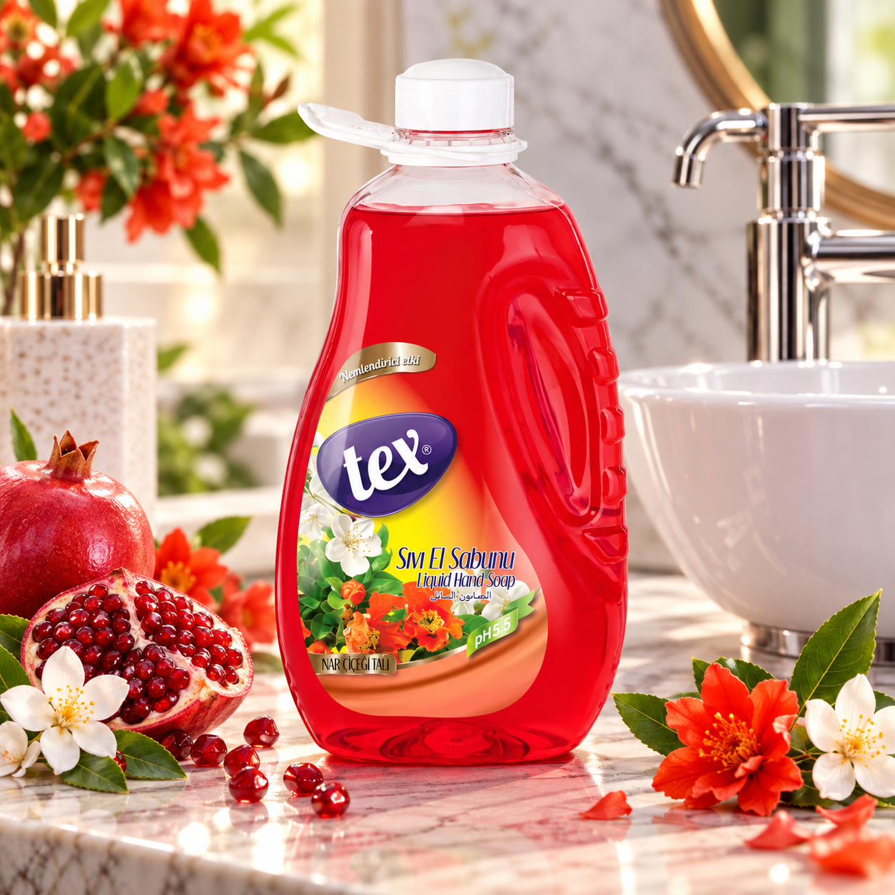 Tex Sıvı El Sabunu Narçiceği & Şeftali Pet 3 Kg 4 Adet