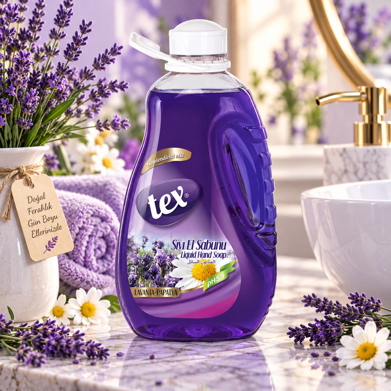 Tex Sıvı El Sabunu Lavanta&Papatya 2 Kg 9 Adet