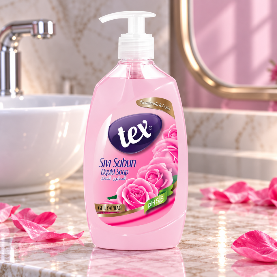Tex Sıvı El Sabunu Gül Yaprağı 400 Ml 12 Adet