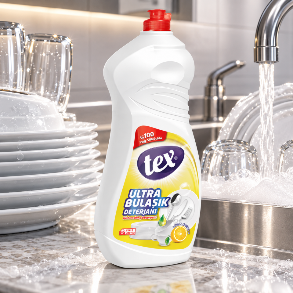 Tex Ultra Sıvı Bulaşık Deterjanı Limon 1350 Ml 12 Adet