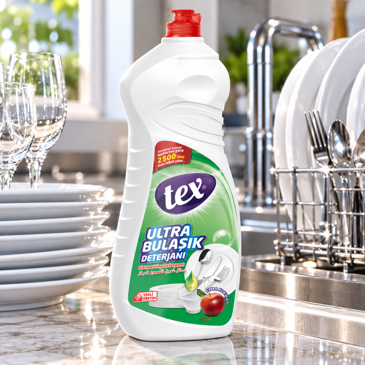 Tex Ultra Sıvı Bulaşık Deterjanı Elma 675 Ml 12 Adet