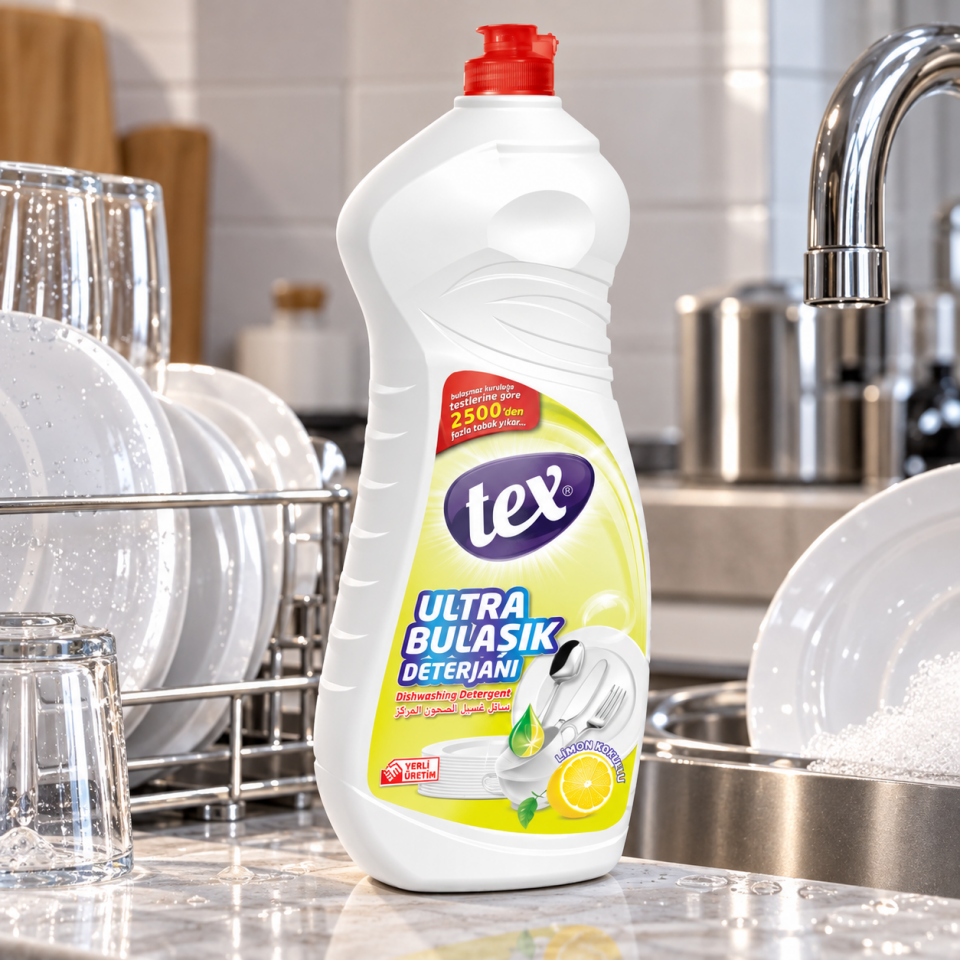 Tex Ultra Sıvı Bulaşık Deterjanı Limon 675 Ml 12 Adet