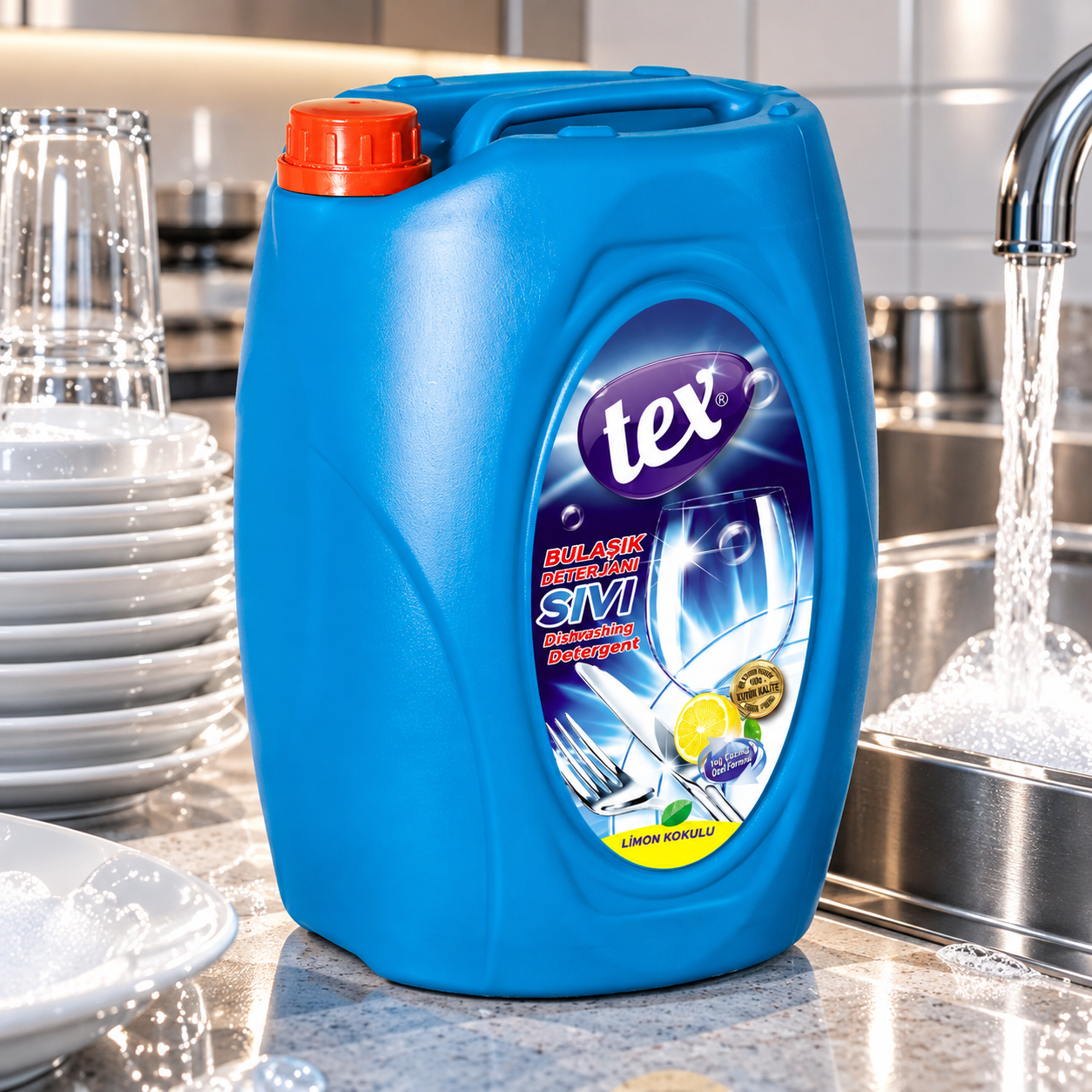 Tex Sıvı Bulaşık Deterjanı Limon 5 Kg 4 Adet