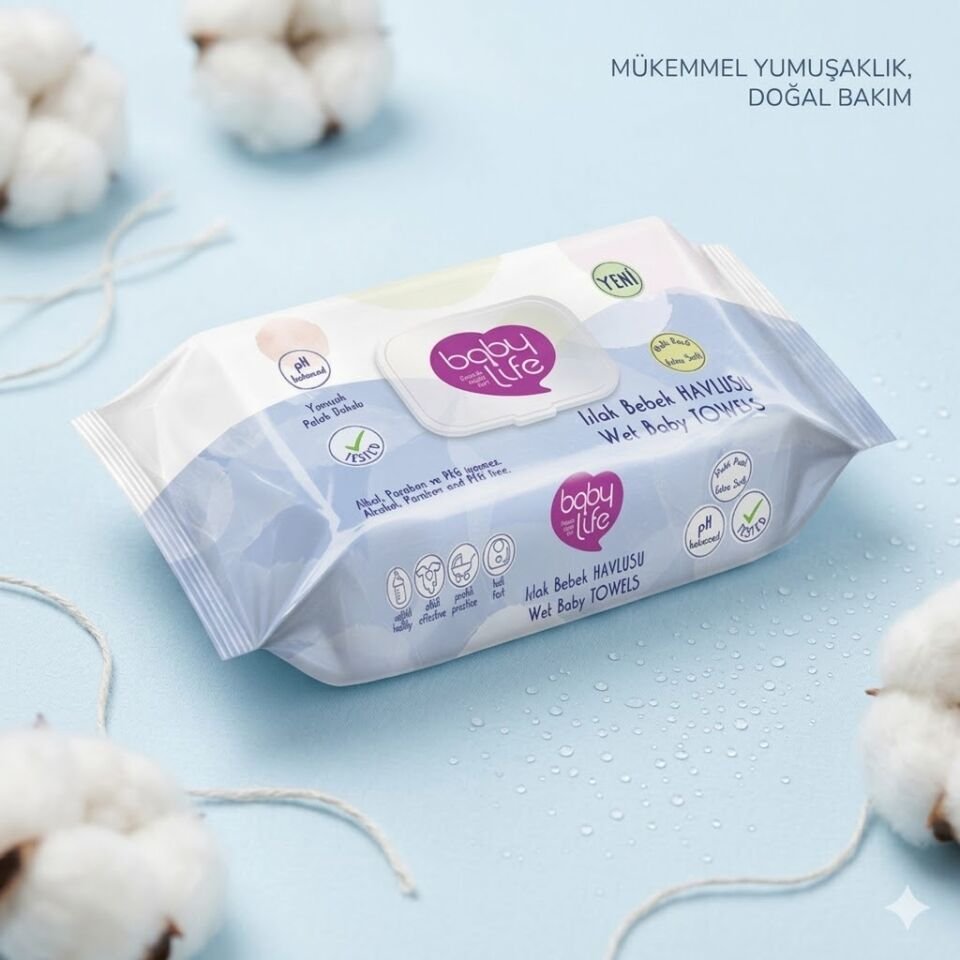 Baby Life Islak Havlu Kapaklı 70'Li